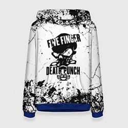 Толстовка-худи женская Five Finger Death Punch - мелкие трещины, цвет: 3D-синий
