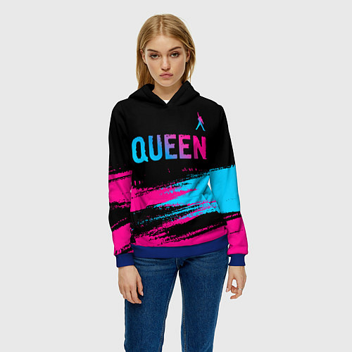 Женская толстовка Queen Neon Gradient / 3D-Синий – фото 3