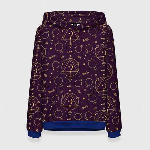 Женская толстовка Эзотерическая символика - знаки алхимии / 3D-Синий – фото 1