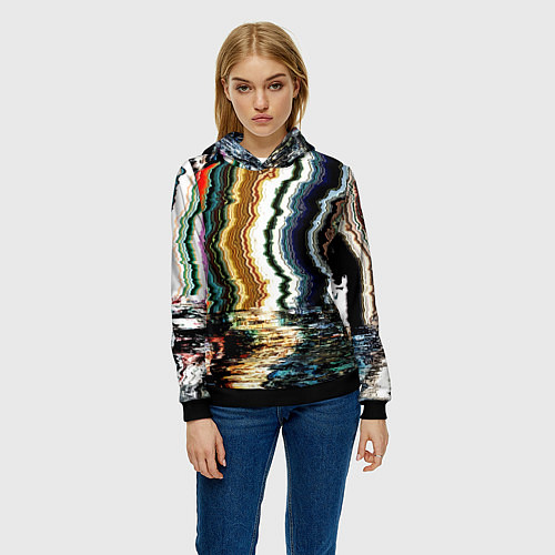 Женская толстовка Glitch pattern - fashion trend / 3D-Черный – фото 3