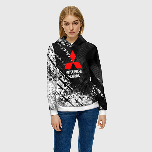 Женская толстовка Mitsubishi - След протектора / 3D-Белый – фото 3