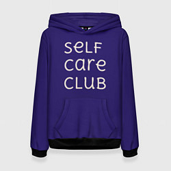 Толстовка-худи женская Self care club blue, цвет: 3D-черный