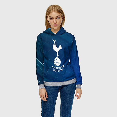 Женская толстовка Tottenham hotspur Соты абстракция / 3D-Меланж – фото 3