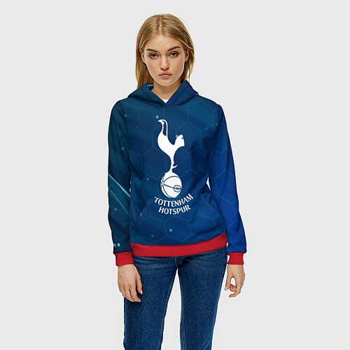 Женская толстовка Tottenham hotspur Соты абстракция / 3D-Красный – фото 3