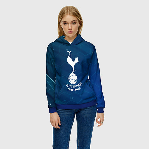 Женская толстовка Tottenham hotspur Соты абстракция / 3D-Синий – фото 3