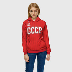 Толстовка-худи женская Союз Советских Социалистических Республик, цвет: 3D-красный — фото 2