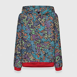 Толстовка-худи женская Галлюциногенные узоры, цвет: 3D-красный