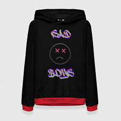 Толстовка-худи женская Sad Boys логотип, цвет: 3D-красный