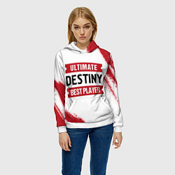 Толстовка-худи женская Destiny: Best Player Ultimate, цвет: 3D-белый — фото 2