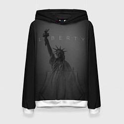 Толстовка-худи женская LIBERTY - СТАТУЯ СВОБОДЫ, цвет: 3D-белый