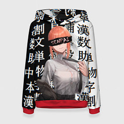 Толстовка-худи женская Макима Chainsaw Man Иероглифы, цвет: 3D-красный