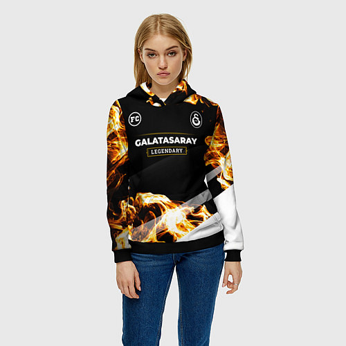 Женская толстовка Galatasaray legendary sport fire / 3D-Черный – фото 3