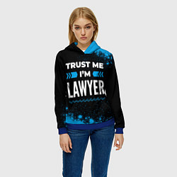 Толстовка-худи женская Trust me Im lawyer dark, цвет: 3D-синий — фото 2