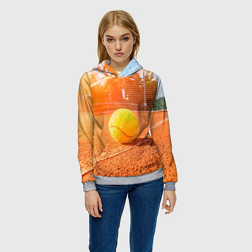Женская толстовка Теннис - рассвет / 3D-Меланж – фото 3