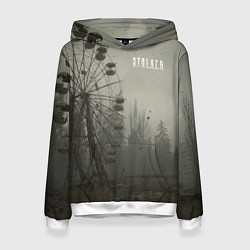 Толстовка-худи женская STALKER Колесо Обозрения, цвет: 3D-белый