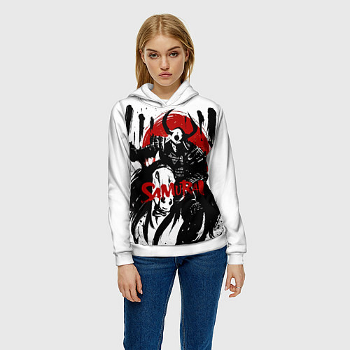 Женская толстовка Самурай На Лошади / 3D-Белый – фото 3