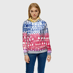 Толстовка-худи женская Абстракция Город Эдварда Мунка, цвет: 3D-меланж — фото 2