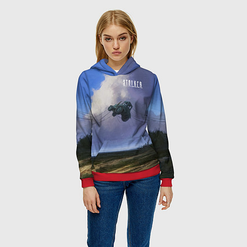 Женская толстовка STALKER Трактор / 3D-Красный – фото 3