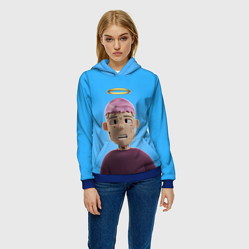 Женская толстовка Lil Peep С Нимбом / 3D-Синий – фото 3