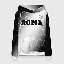 Толстовка-худи женская Roma sport на светлом фоне: символ сверху, цвет: 3D-белый