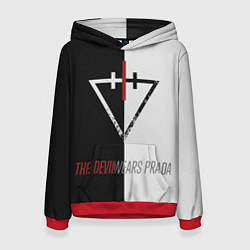 Толстовка-худи женская The Devil wears prada - Логотип, цвет: 3D-красный