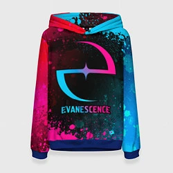 Толстовка-худи женская Evanescence - neon gradient, цвет: 3D-синий