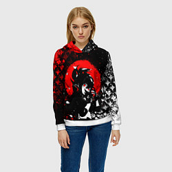 Толстовка-худи женская Куки шинобу - Мрачный Геншин, цвет: 3D-белый — фото 2