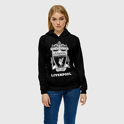 Толстовка-худи женская Liverpool sport на темном фоне, цвет: 3D-черный — фото 2