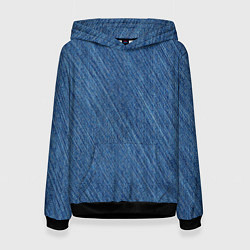 Толстовка-худи женская Деним - джинсовая ткань текстура, цвет: 3D-черный
