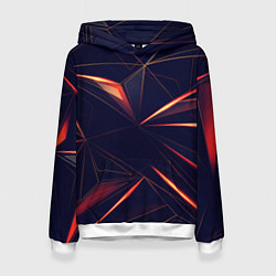 Толстовка-худи женская Раскаленные грани, цвет: 3D-белый