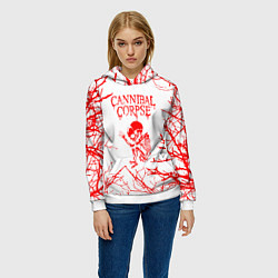 Толстовка-худи женская Cannibal Corpse ветки, цвет: 3D-белый — фото 2