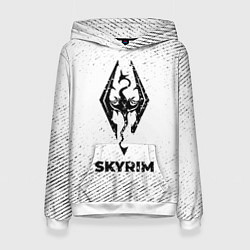 Женская толстовка Skyrim с потертостями на светлом фоне