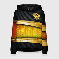 Женская толстовка Black & gold - герб России