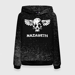 Толстовка-худи женская Nazareth с потертостями на темном фоне, цвет: 3D-черный