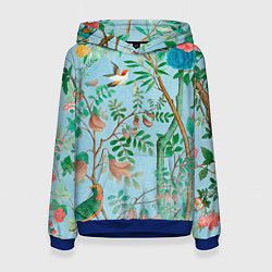 Толстовка-худи женская Райский сад в стиле gucci, цвет: 3D-синий