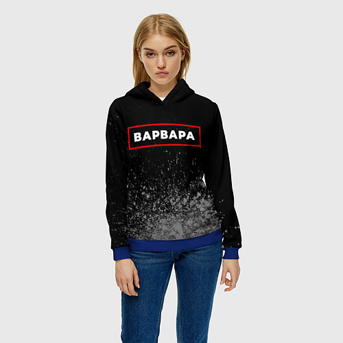 Женская толстовка Варвара - в красной рамке на темном / 3D-Синий – фото 3