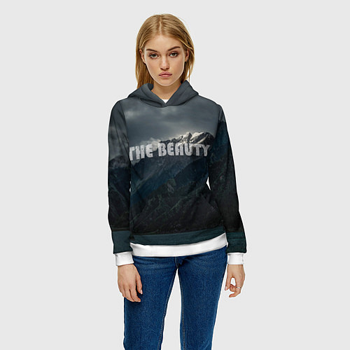 Женская толстовка Красивые Горы / 3D-Белый – фото 3