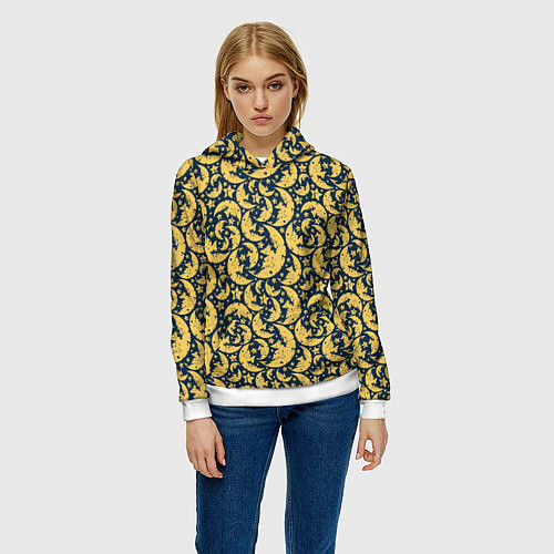 Женская толстовка Луна гранж / 3D-Белый – фото 3