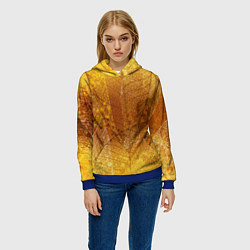 Толстовка-худи женская Осенний узор, цвет: 3D-синий — фото 2