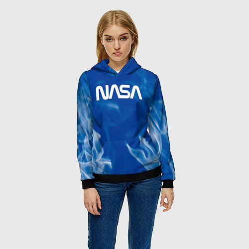 Женская толстовка Nasa - пламя / 3D-Черный – фото 3