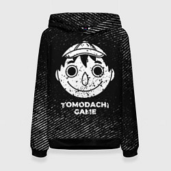 Толстовка-худи женская Tomodachi Game с потертостями на темном фоне, цвет: 3D-черный