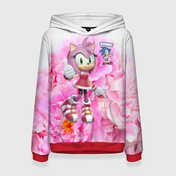 Толстовка-худи женская Sonic - Amy Rose - Video game, цвет: 3D-красный