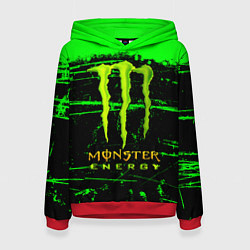 Толстовка-худи женская Monster energy green neon, цвет: 3D-красный