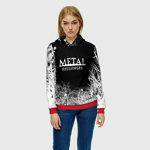 Женская толстовка Метал хэллрайсингер арт / 3D-Красный – фото 3