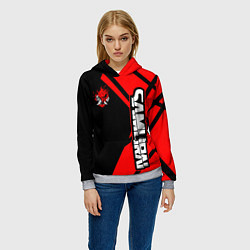 Толстовка-худи женская Cyberpunk 2077 - Надпись Samurai, цвет: 3D-меланж — фото 2