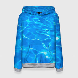 Толстовка-худи женская Абстрактные волны бассейна - текстура, цвет: 3D-меланж