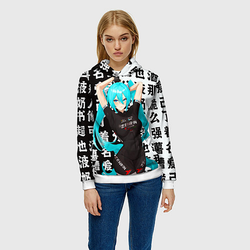 Женская толстовка Хацуне Мику в спортивном костюме / 3D-Белый – фото 3