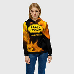 Толстовка-худи женская Land Rover - gold gradient, цвет: 3D-черный — фото 2