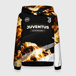 Толстовка-худи женская Juventus legendary sport fire, цвет: 3D-черный