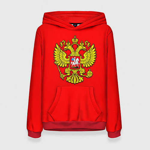 Женская толстовка Герб Российской Империи на красном фоне / 3D-Красный – фото 1